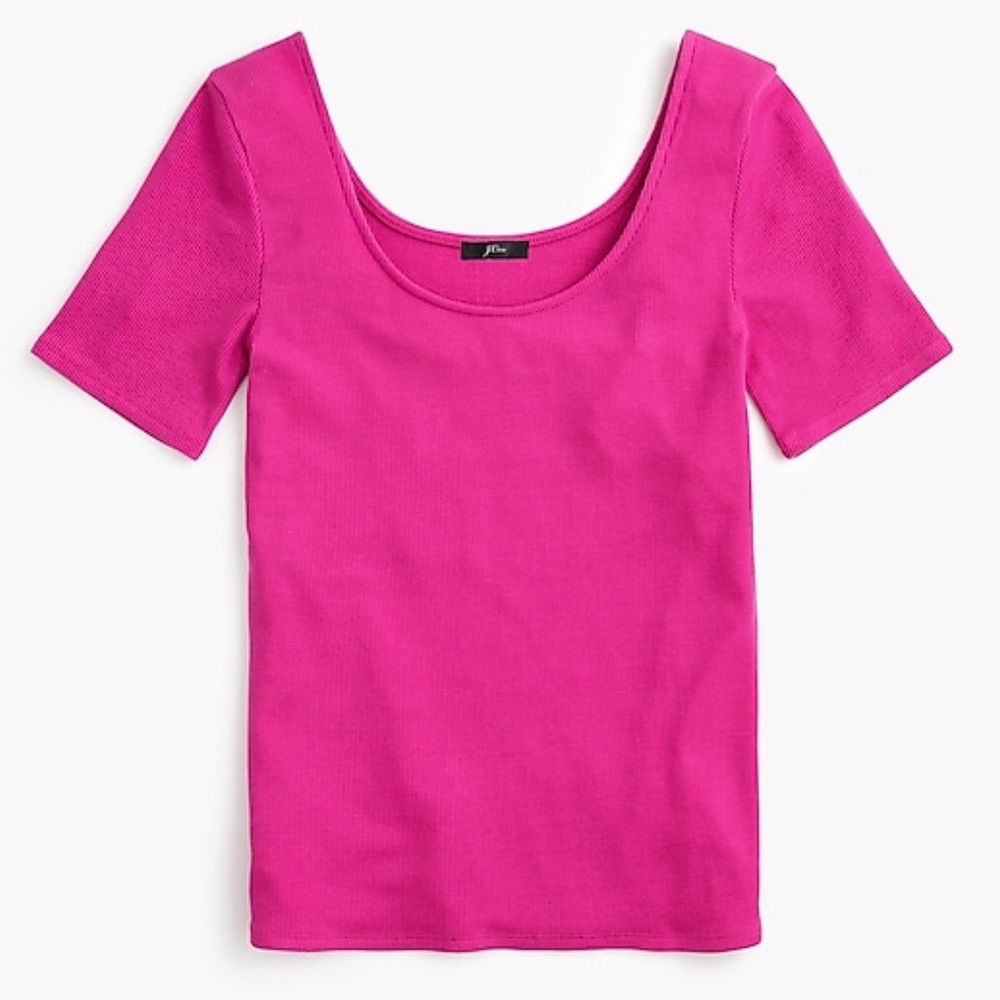 J.Crew Ribbed Scoopneck T-Shirt 🌷 Vivid Fuschia